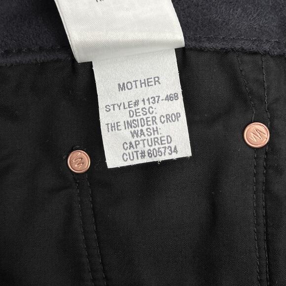 MOTHER The Insider Crop Pants Women’s Size 26 Captured Faux Leather Flare Black - Picture 6 of 9